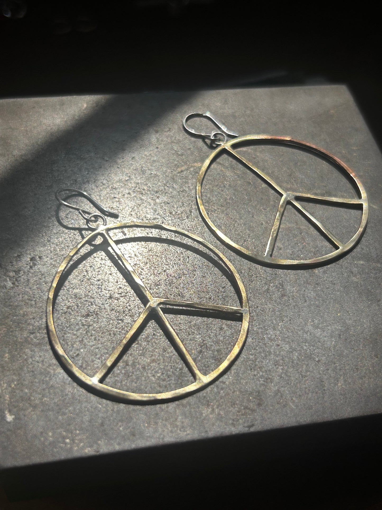 Peace Sign Hoop Earrings-2