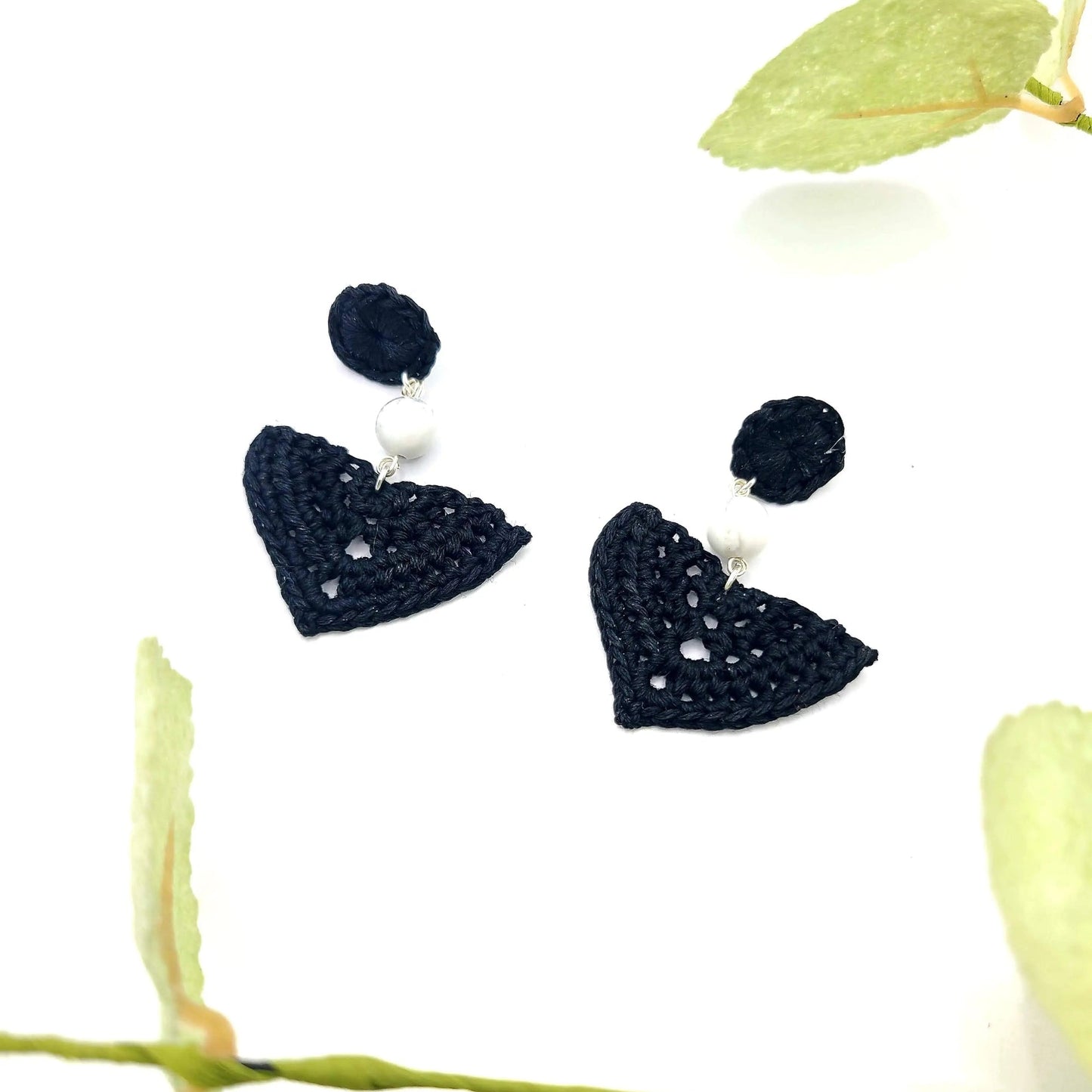 White Howlite Dangle Earrings-5