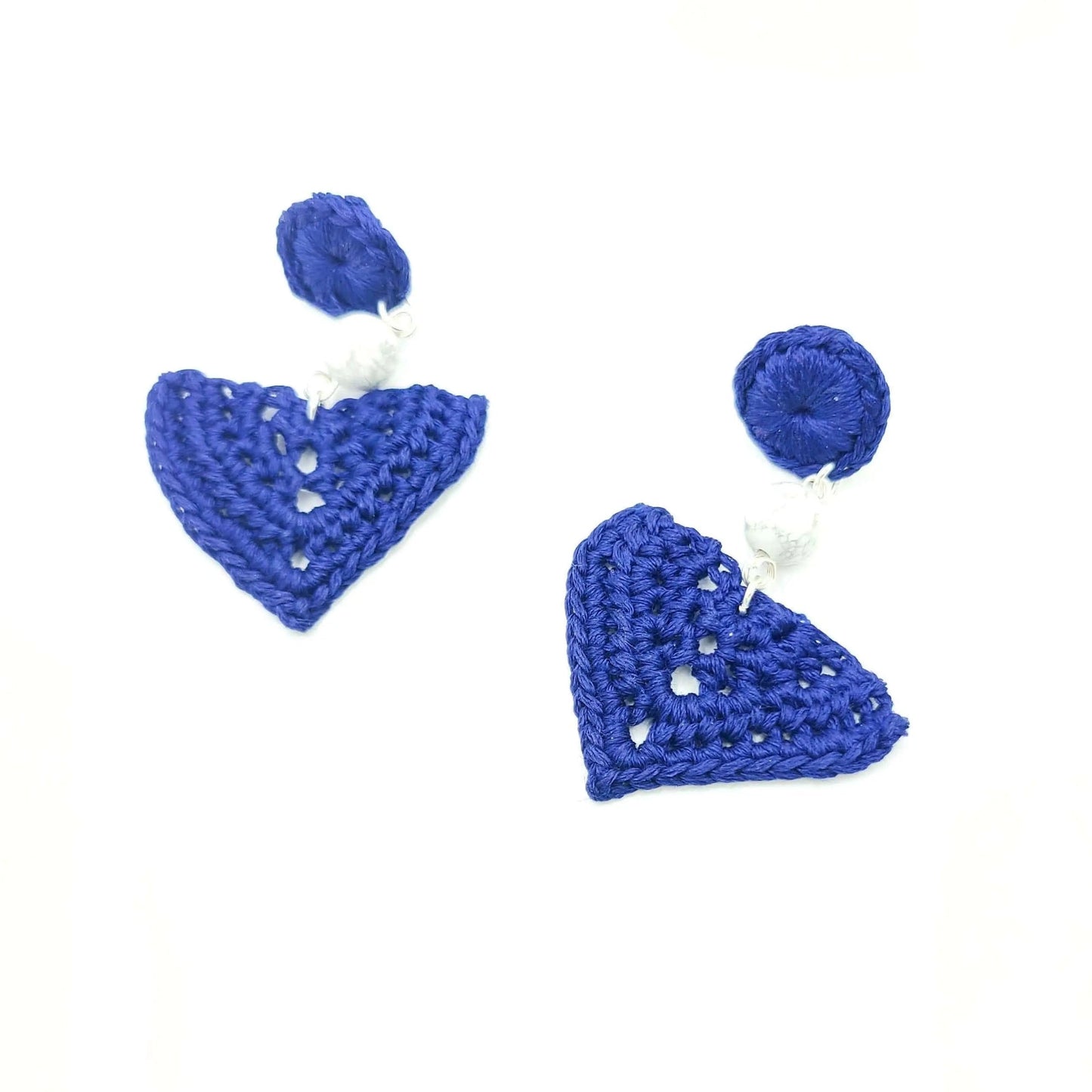 White Howlite Dangle Earrings-3