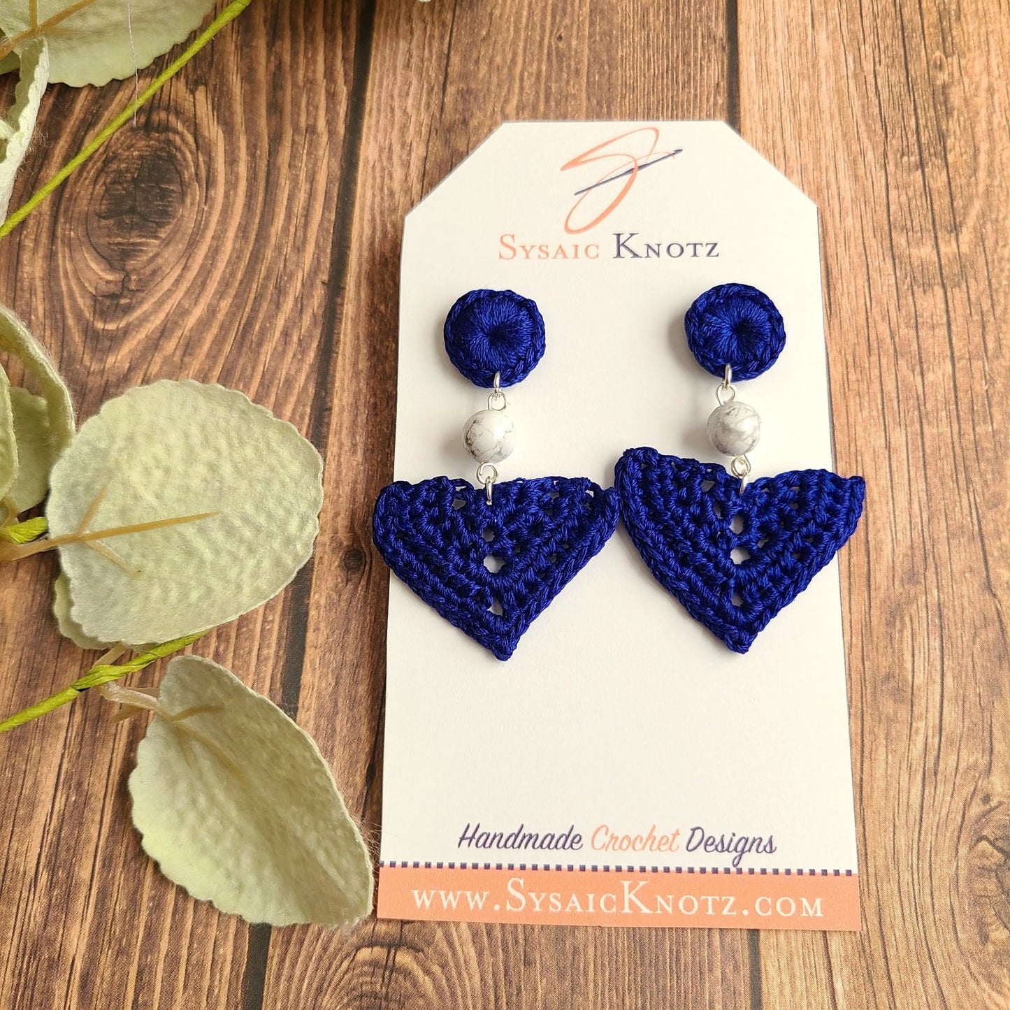 White Howlite Dangle Earrings-2