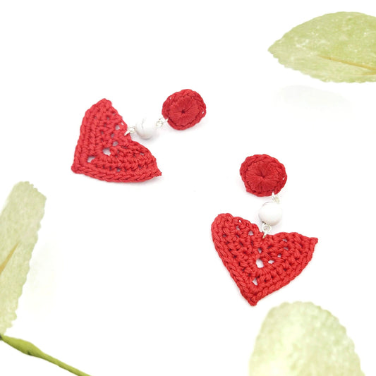 White Howlite Dangle Earrings-0