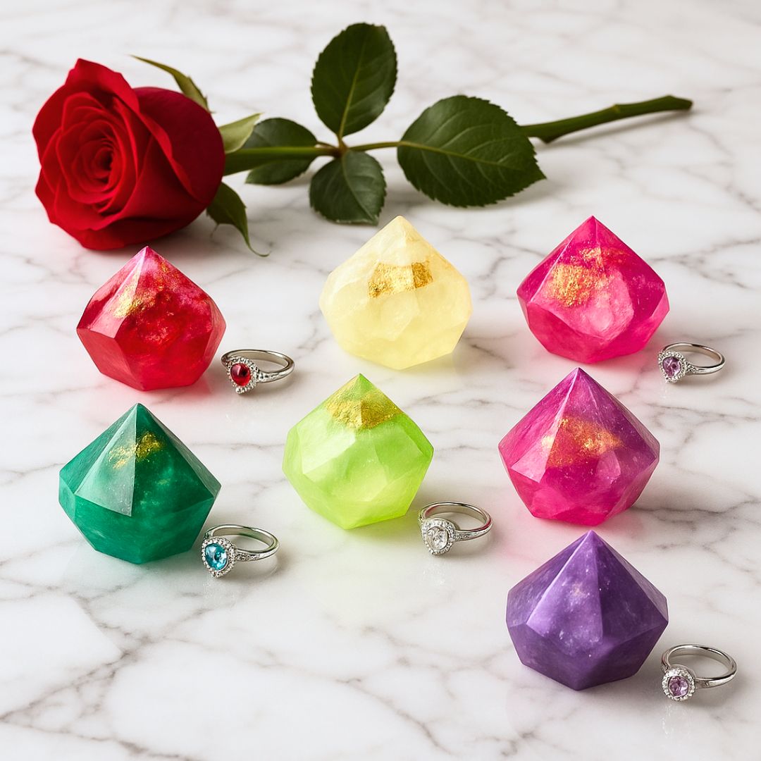 Peridot Gem Soap with Hidden Silver Ring-2