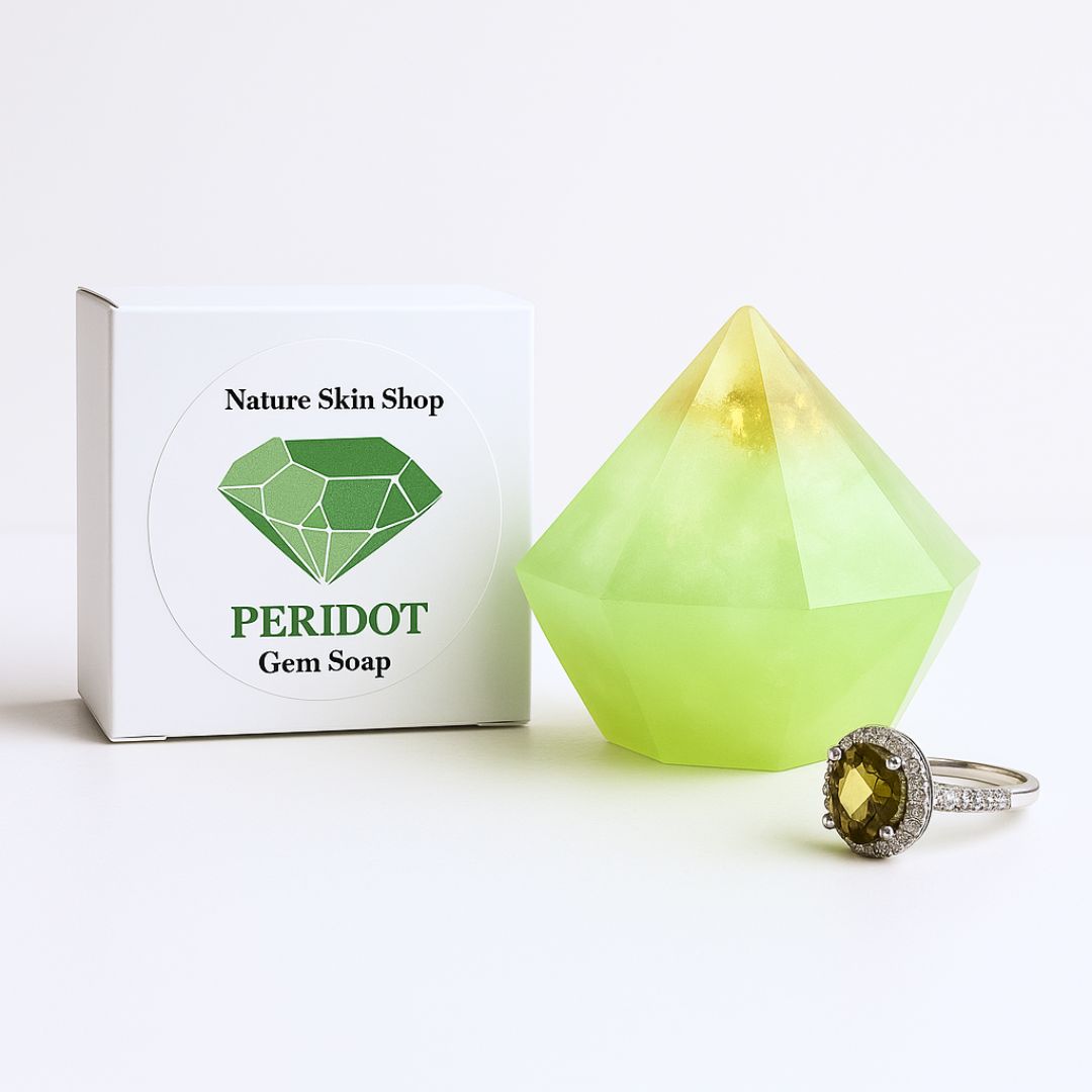 Peridot Gem Soap with Hidden Silver Ring-0